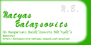 matyas balazsovits business card